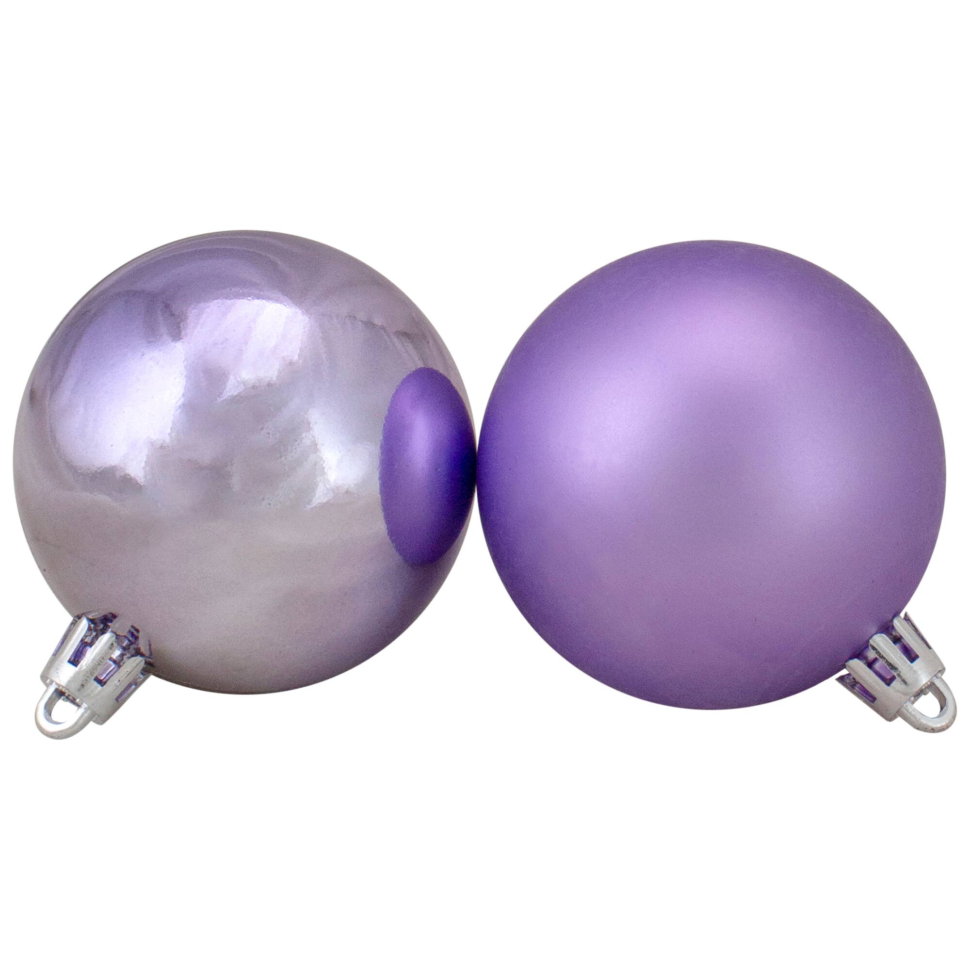 60ct. 2.5" Amethyst Purple 4-Finish Shatterproof Christmas Ball Ornaments